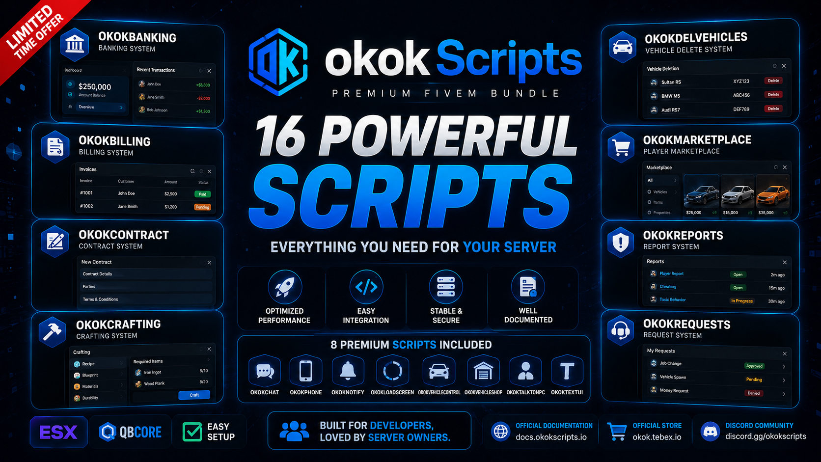 okokScripts Premium FiveM Bundle — 16 Scripts