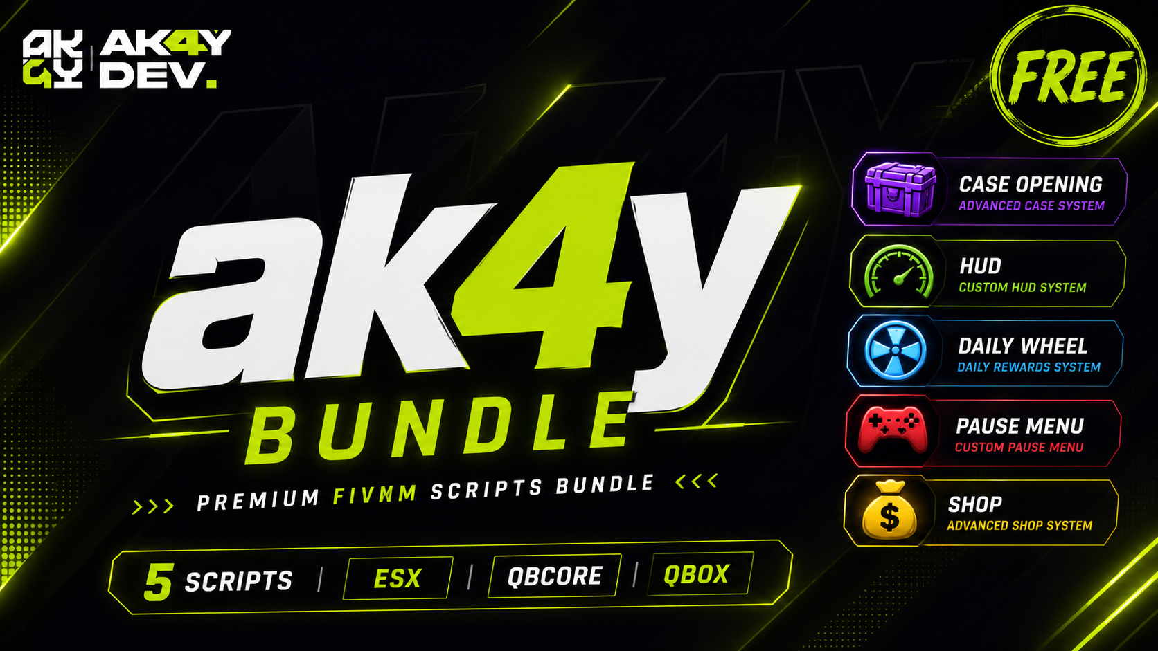 AK4YScripts FiveM Bundle — 5 Essential Scripts